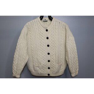 Carraig Donn Women's Sweater Large Cableknit Chunky Merino Wool Ireland